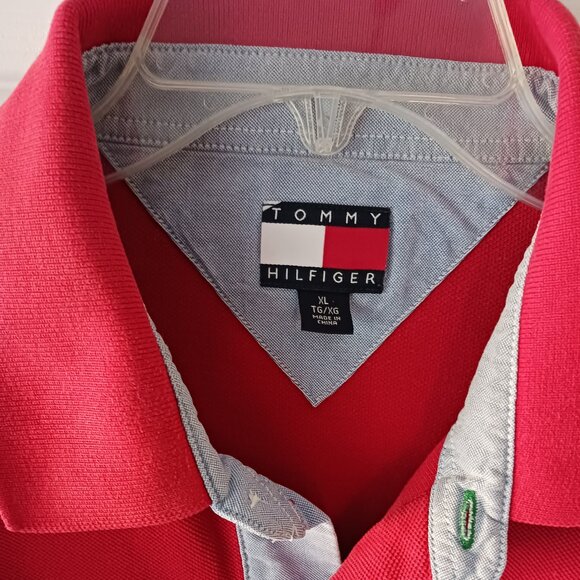 Tommy Hilfiger Golf Polo Mens Shirt Size X-Large Red Short Sleeve Logo - Picture 3 of 6